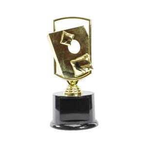 Cornhole Trophy | Engraved Bean Bag Award - 8.375 Inch Tall