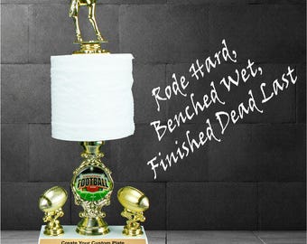 Engraved Fantasy Football Last Place Trophy | Toilet Paper Award of Shame |15.5 Inch Tall