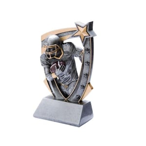 Football Trophy - Custom Engraved 3D Star Football Award - 6 Inch Tall