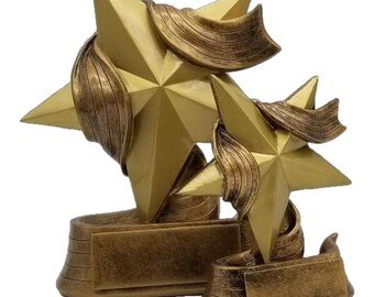 Gold Star Trophy | Engraved Academic Award | 5 or 7 Inches Tall