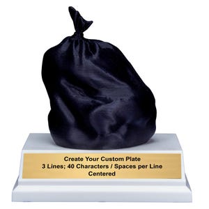 Engraved Trash Bag Last Place Trophy with Free Custom Engraving: Funny Gag Gift - 4.5 Inch image 3