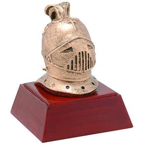 Knight Mascot Sculptured Trophy | Engraved Knight Award - 4" Tall