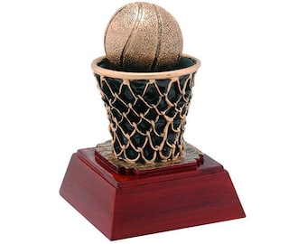 Basketball Sculptured Trophy | Engraved Basketball Award - 4" Tall