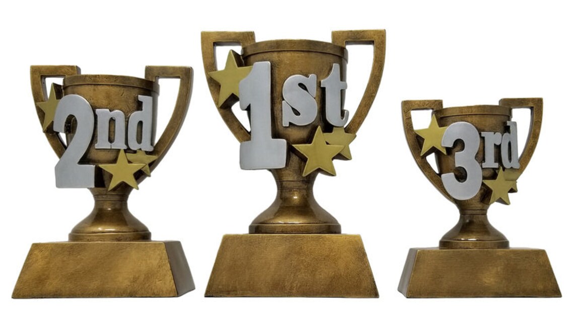1st 2nd or 3rd Place Gold Cup Trophy 3D Gold Cup Place Etsy