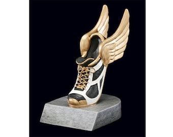 Track Color Tek Trophy - Winged Shoe Award - Runner & marathon Trophies by DECADE AWARDS