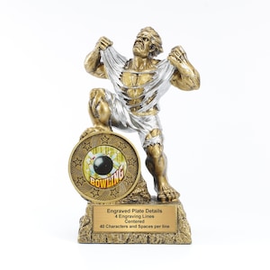 Bowling LARGE Monster Trophy with Personalized Engraved Plate