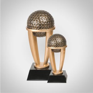 Golf Gold Tower Trophy | Engraved Golf Award - 10.75 or 7.5 Inches Tall