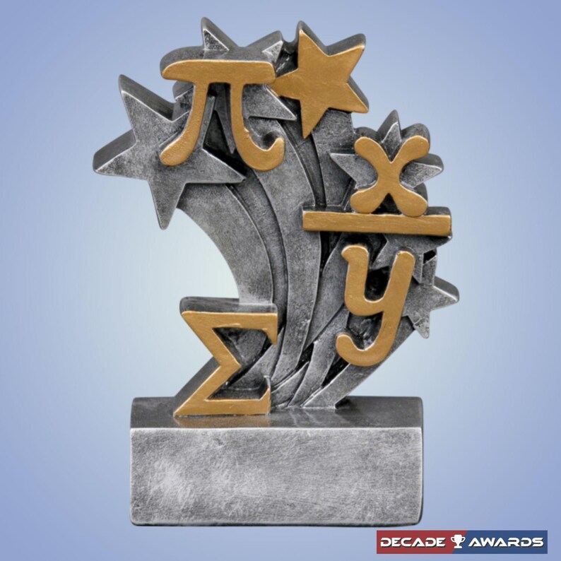 Pure Math Trophy Math Trophy, Star Blast | Engraved Math Award - 4.75 Inch Tall - Etsy