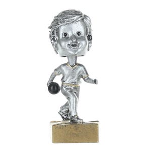 Bowling Bobblehead Trophy - Male | Engraved Bowler Award - 6 Inch Tall
