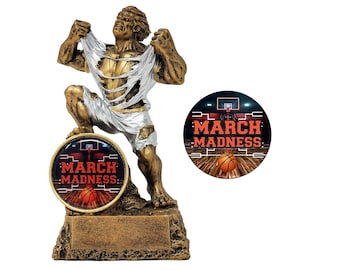 Basketball March Madness Monster Trophy | Engraved Bracket Beast Award - 6.75"