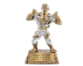 Engraved Monster Victory Trophy | Beast Mode Award | 6.75 or 9.5 Inches Tall