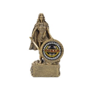 Female Champion Trophy - Poker | Engraved Poker Warrior Woman Award - 6.75 Inch Tall