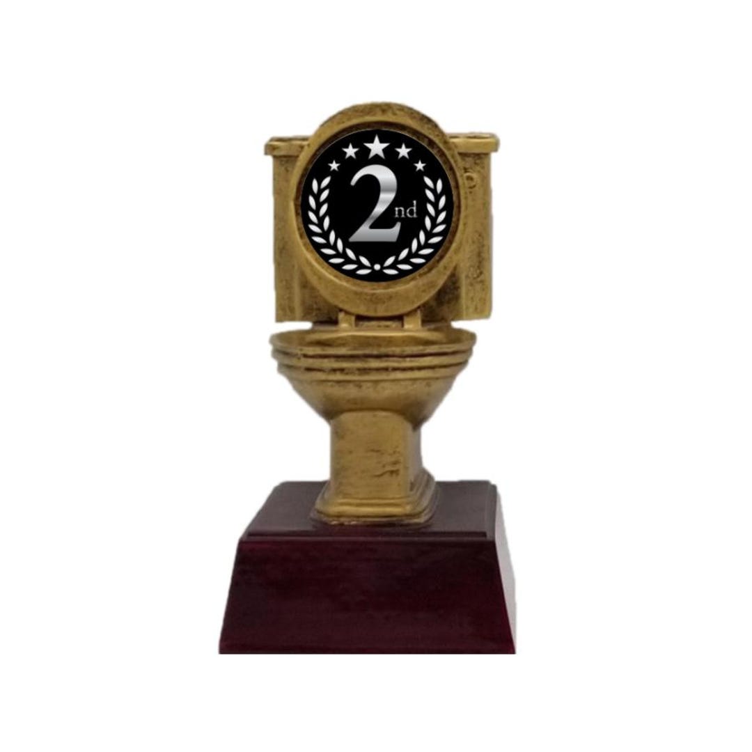 Engraved Toilet Bowl Trophy: Turd Place Last Place LOSER Award - 6