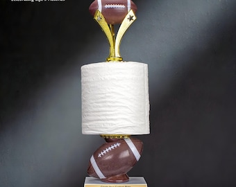 Engraved Football Trophy | Triad| Last Place Toilet Paper Award – 13.75 Inch