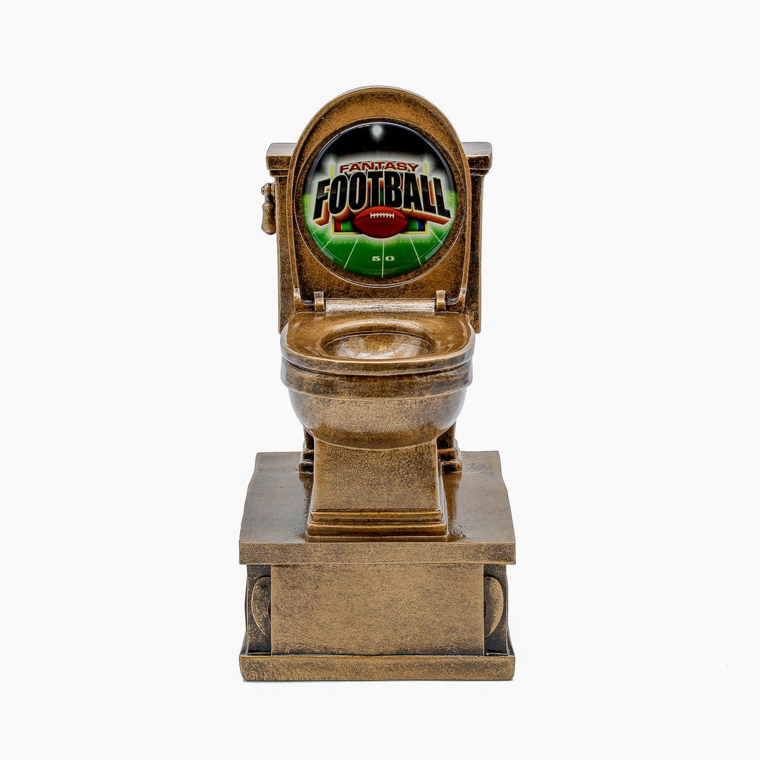 Toilet Bowl FFL Trophy Engraved Action Pedestal Fantasy Football Award