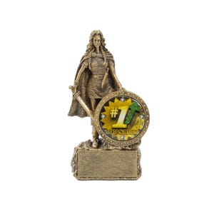 Female Champion Trophy - Top Sales | Engraved #1 Sales Warrior Woman Award - 6.75 Inch Tall
