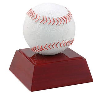 Baseball Color Resin Trophy | Engraved Baseball Award - 4" Tall