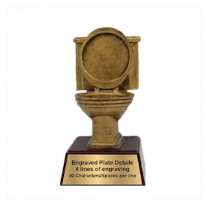 Gold Toilet Bowl Trophy / Last Place Award / Potty Training by DECADE AWARDS
