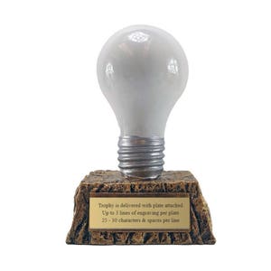 Light Bulb Trophy - Great Idea Award - School - Corporate - Business - Employee Award - Decade Awards Exclusive