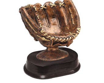 Baseball Bronze Glove Ball Holder Trophy (RX680AB) by DECADE AWARDS