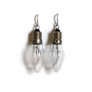 Handgefertigte Vintage-Weihnachtslichter-Ohrringe - Weihnachtslichter - Glasohrring - Lampe, Lampen - Stimmungslichter - Licht in Ihren Ohren -
