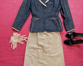 Vintage 50s &quot;Lilli Ann San Francisco&quot; Sharkskin Blazer *Documented* - Best Fits Size XS-S