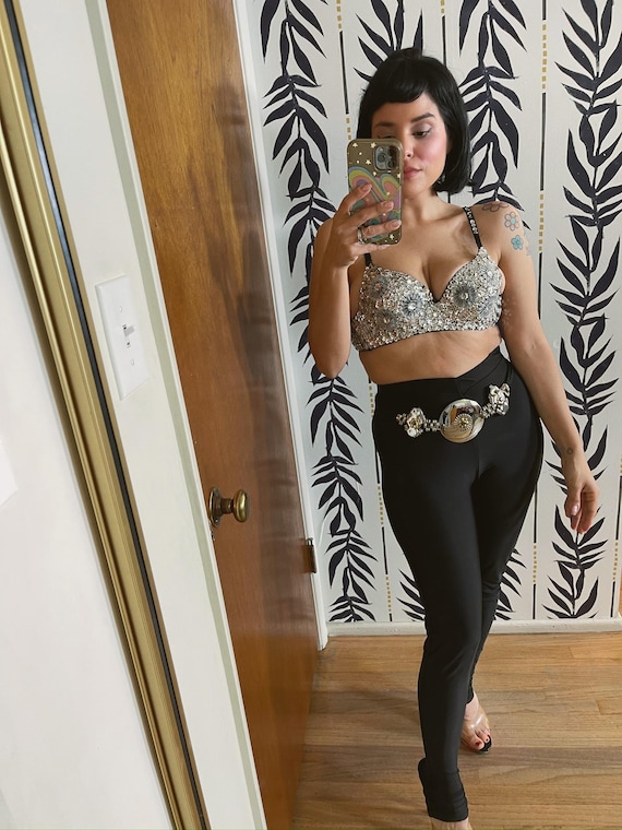 Vintage 80s/90s Metal & Rope Belt - Silver Medallion Artisan Art Boho Adjustable Vintage 80s Butterfly Rope Style Belt – Spark Pretty main image 4