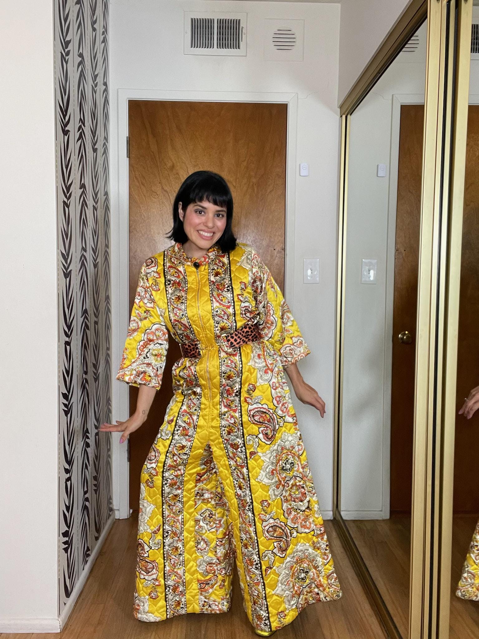 70s yellow jumpsuit - Etsy 日本