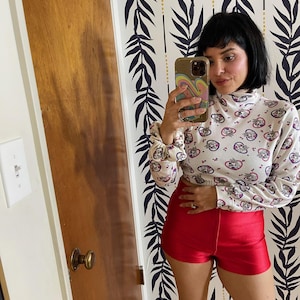 Vintage 80s 90s Looney Toons Cropped Turtleneck Top - Best Fits Size XS-M