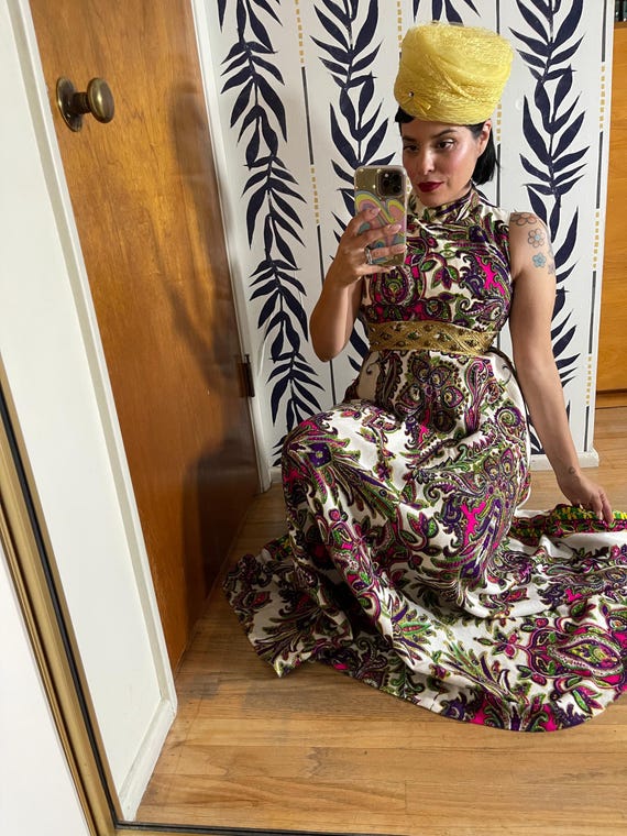 Aldenaire 50s/60s Pillow Box Mesh Net Yellow Hat - image 1