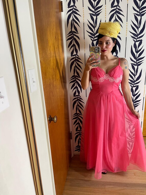 Aldenaire 50s/60s Pillow Box Mesh Net Yellow Hat - image 6