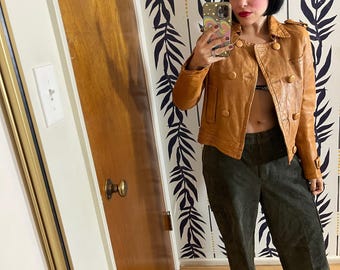 90's 00's Y2K GAP Black Leather Bomber Jacket • Women's S/XS
