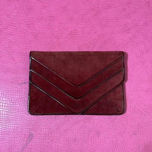 Vintage 80er Jahre Burgunderrote Umschlag-Clutch