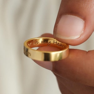 Actual Handwriting Band Ring by KyUc Studio - Personalized Signature Band Ring - Wedding Rings- Mom Memorial - Mom Gift