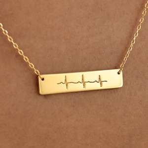 Baby Herzschlag Halskette - Tatsächlicher Ultraschall / EKG Herzschlag Halskette - Gedenkgeschenk - Geschenk für Vater / Mutter