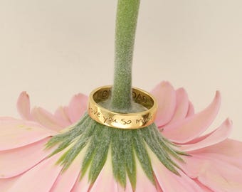 Actual Handwriting Band Ring - Personalized Signature Jewelry - Wedding Rings - Mom Memorial Gift