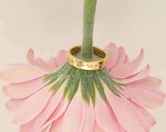 Actual Handwriting Band Ring - Personalized Signature Jewelry - Wedding Rings - Mom Memorial Gift