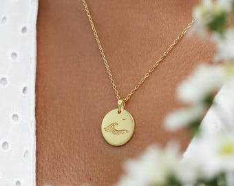 Hidden Fingerprint Memorial Necklace, Personalized Keepsake with Symbol Options