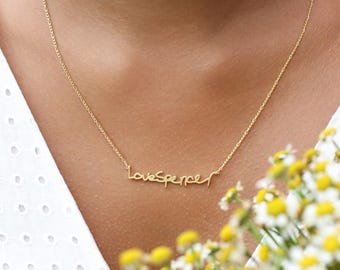 Handwritten Message Necklace | Personalized Keepsake Jewelry | Preserve Loved One's Handwriting | Birthday Gift