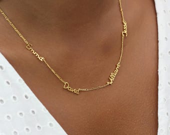 Custom Family Name Necklace | Multiple Names Necklaces | Personalized Mother's Gift
