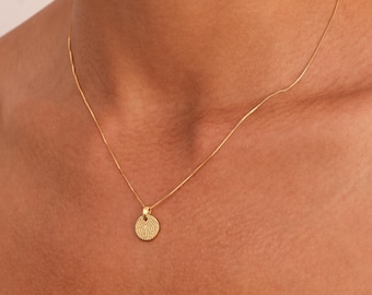 Mini Circle Charm Fingerprint Necklace - Actual Thumbprint Necklaces - Mother's Day - Christmas Gifts