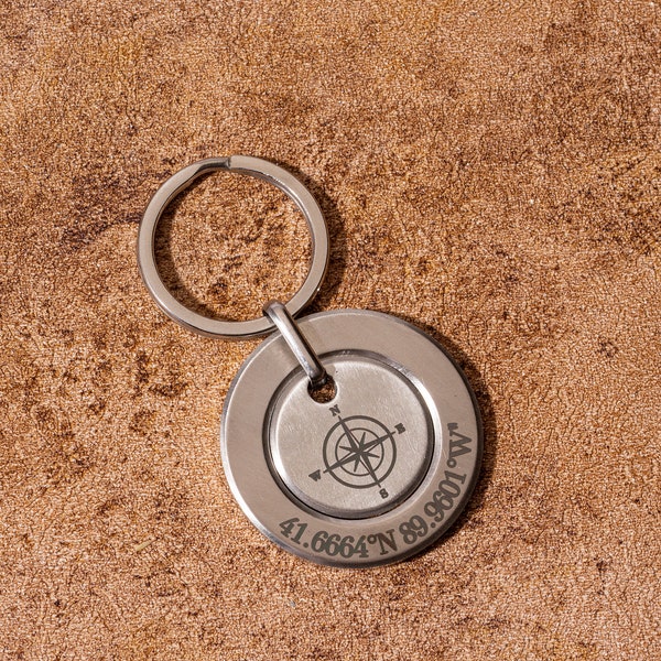 Coordinate Keychain| Custom Logo Keychain | Long Distance Relationship| Personalized Keychain| Graduation Gift| Mother's Day Gifts