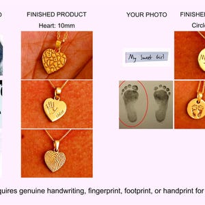 Mini Circle Charm Footprint Necklace - Baby Handprint Necklaces - Mother's Day - Christmas Gifts image 6