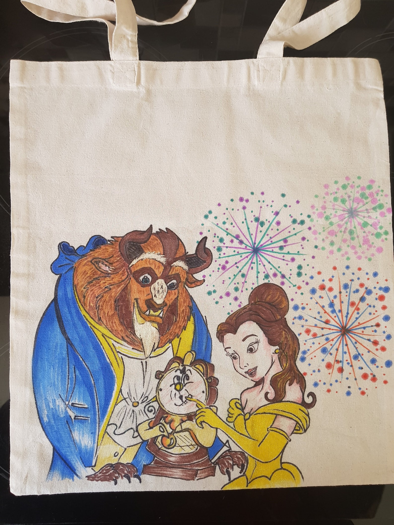 Disney Beauty and the Beast Hand Illustrated Tote Bag can be | Etsy