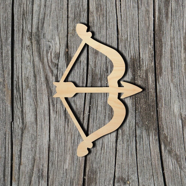 Bow and Arrow -  Laser Cut Unfinished Wood Cutout Shapes - Always check sizes and measure