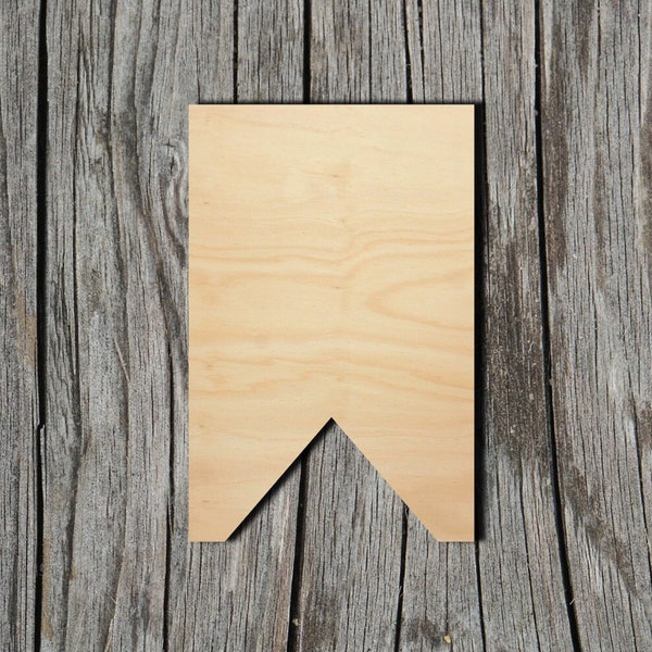 Banner Shape - Multiple Sizes - Laser Cut Unfinished Wood Cutout Shapes