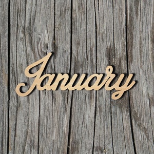January Wood Sign - Laser Cut Unfinished Wood Cutout Shapes - Always check sizes and measure