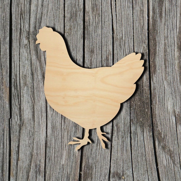 Hen - Chicken -  Laser Cut Unfinished Wood Cutout Shapes - Always check sizes and measure
