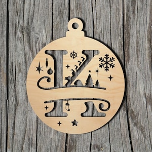 Christmas Ornament K - Laser Cut Unfinished Wood Cutout Shapes - Always check sizes and measure