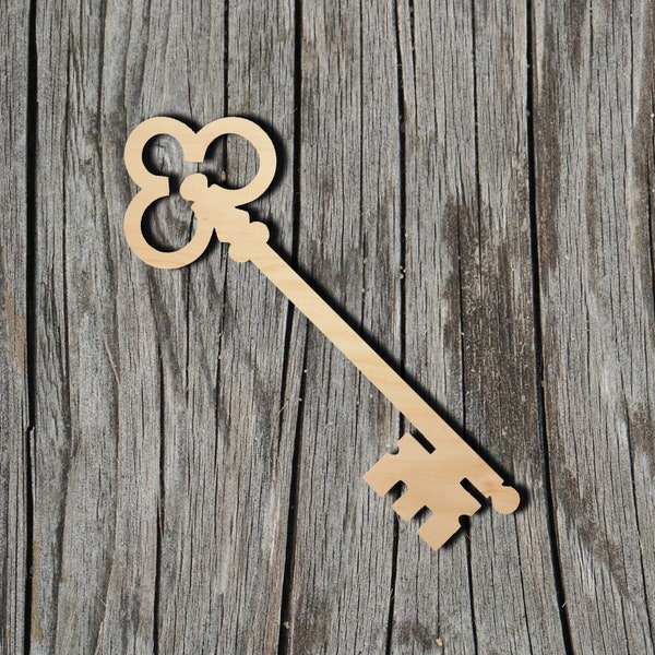 Key - Laser Cut Unfinished Wood Cutout Shapes - Always check sizes and measure